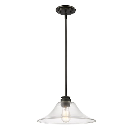 Z-Lite Annora 1 Light Mini Pendant, Olde Bronze & Clear 428MP14-OB